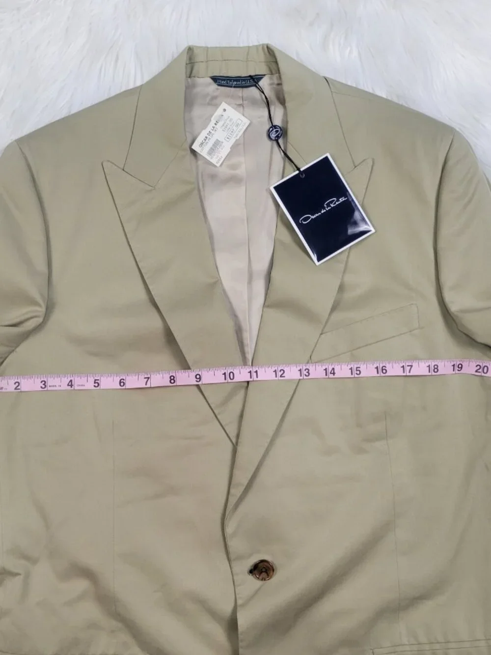 Vintage Untailored Oscar De La Renta Suit Jacket Men's Tan 42/L 42 Long USA Made